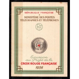1956 - Frankrig - AFA 1125-26 - Frimærkehæfte - Røde Kors med fireblikke - Postfrisk.